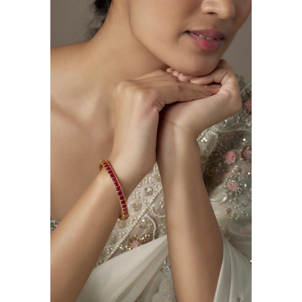 KARISA DESIGNS Giza Red Kundan Bangle