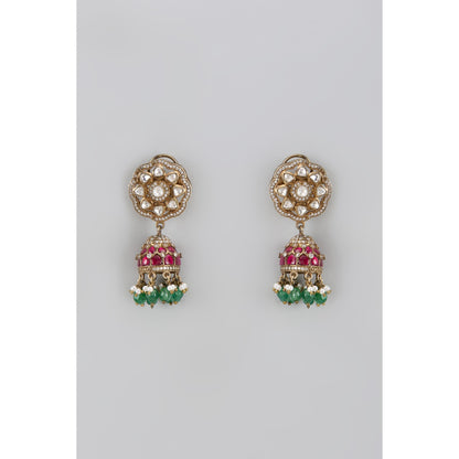 KARISA DESIGNS Serene Victorian Moissanite Jhumkas