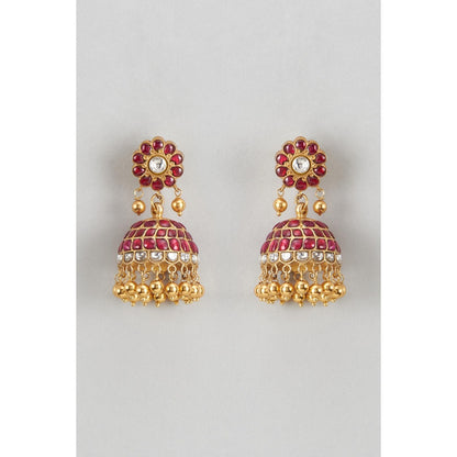KARISA DESIGNS Loka Kundan Jhumkas with Beads