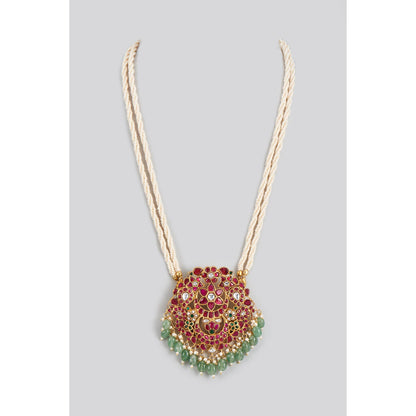 KARISA DESIGNS Barkha Kundan Pendent Necklace with Pearls and Beads