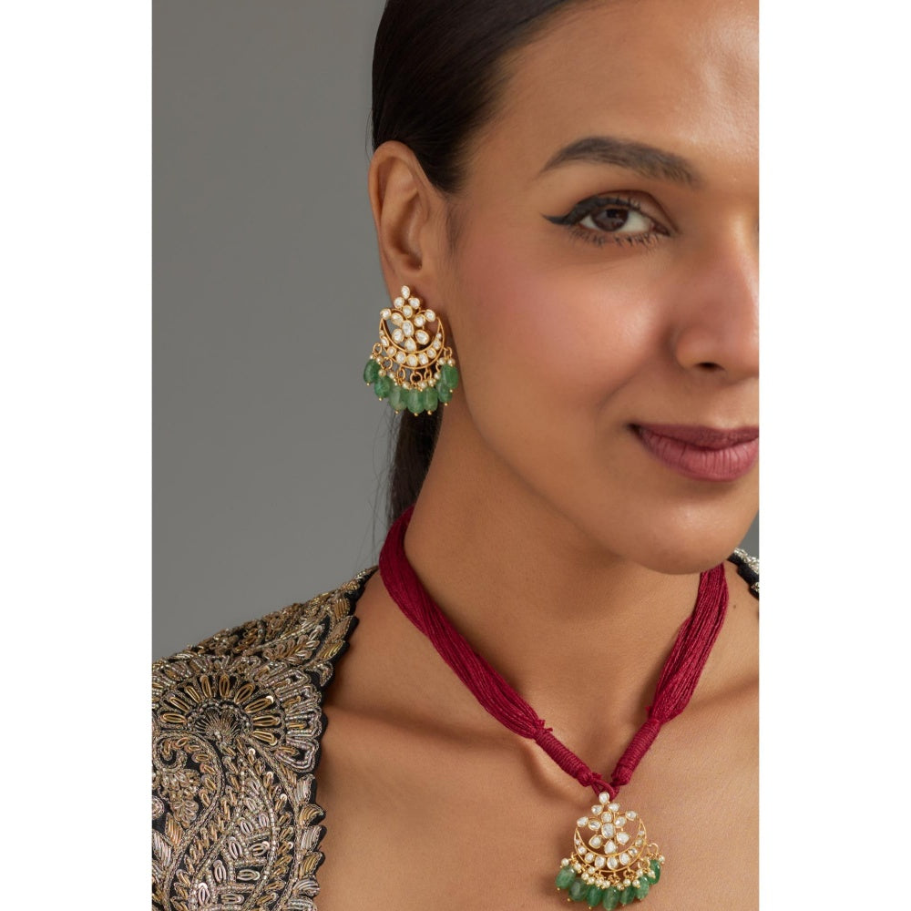 KARISA DESIGNS Yasha Moissanite Necklace Set with Green Beads