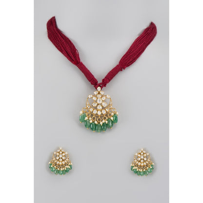 KARISA DESIGNS Yasha Moissanite Necklace Set with Green Beads