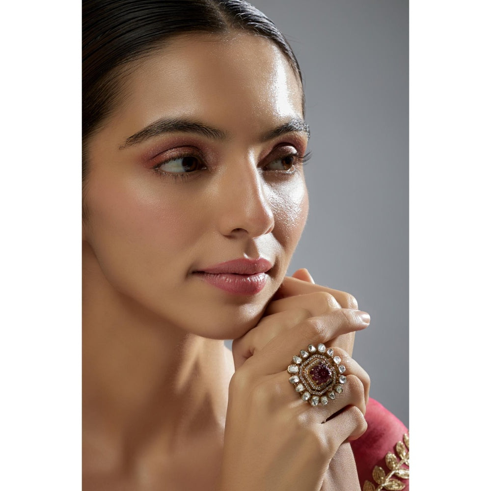 KARISA DESIGNS Shiraaz Moissanite Ruby Ring