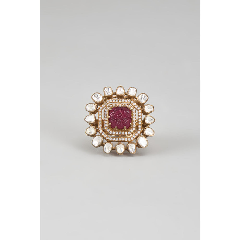 KARISA DESIGNS Shiraaz Moissanite Ruby Ring