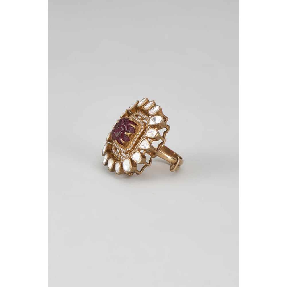 KARISA DESIGNS Shiraaz Moissanite Ruby Ring