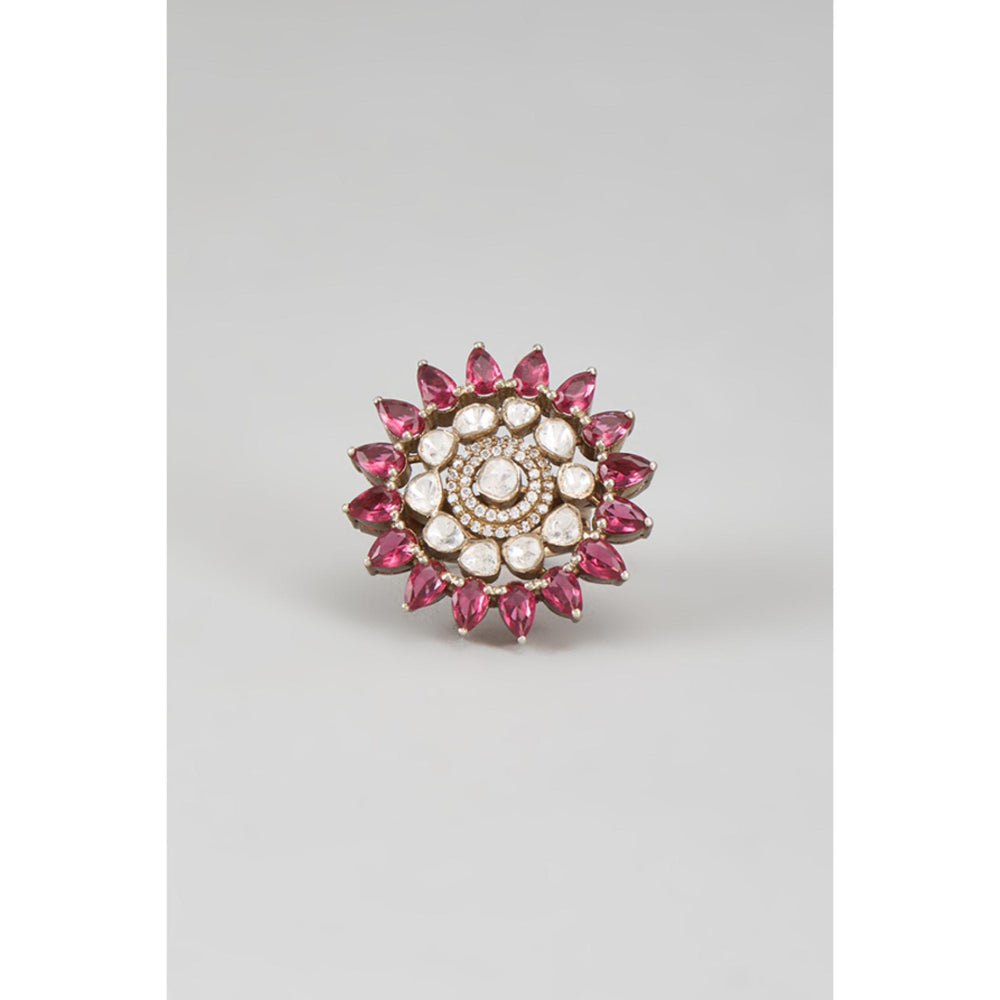 KARISA DESIGNS Yantra Moissanite Tourmaline Ring