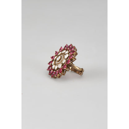 KARISA DESIGNS Yantra Moissanite Tourmaline Ring