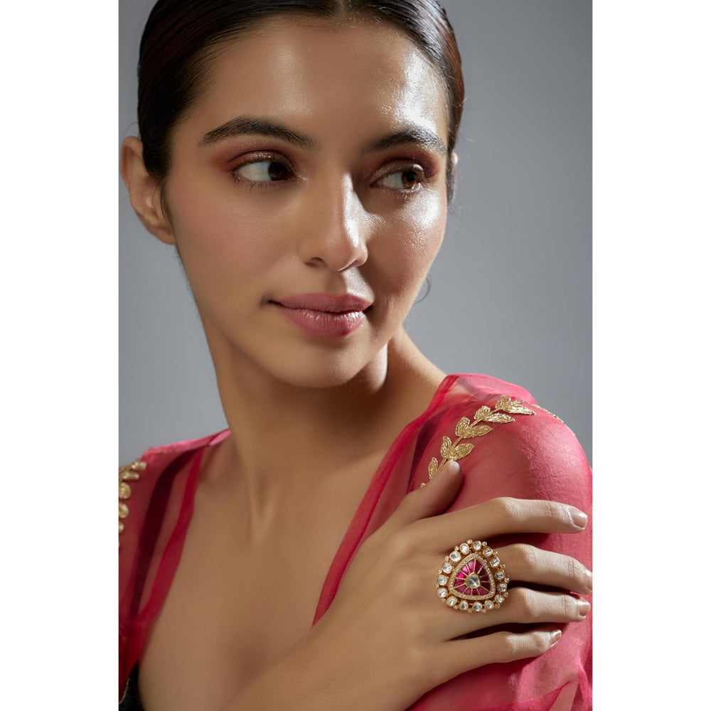 KARISA DESIGNS Almora Moissanite Red Ring