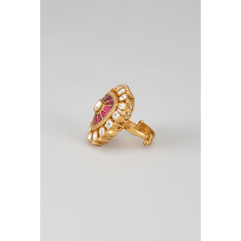 KARISA DESIGNS Almora Moissanite Red Ring