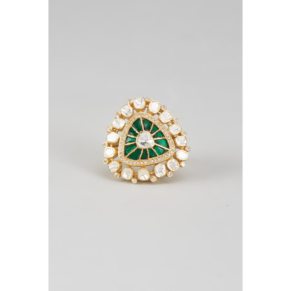 KARISA DESIGNS Almora Moissanite Green Ring
