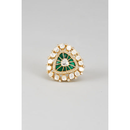 KARISA DESIGNS Almora Moissanite Green Ring