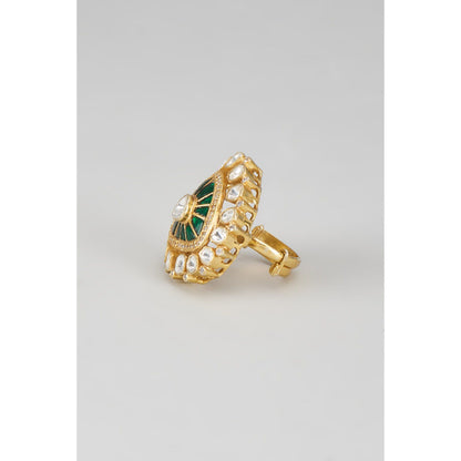 KARISA DESIGNS Almora Moissanite Green Ring