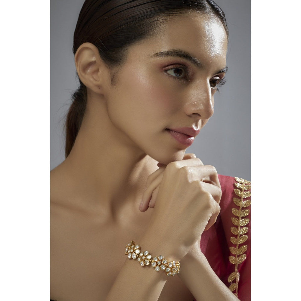KARISA DESIGNS White Autumn Moissanite Polki Bracelet