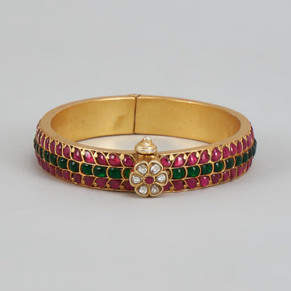 KARISA DESIGNS Purple Hariyali Kundan Kada