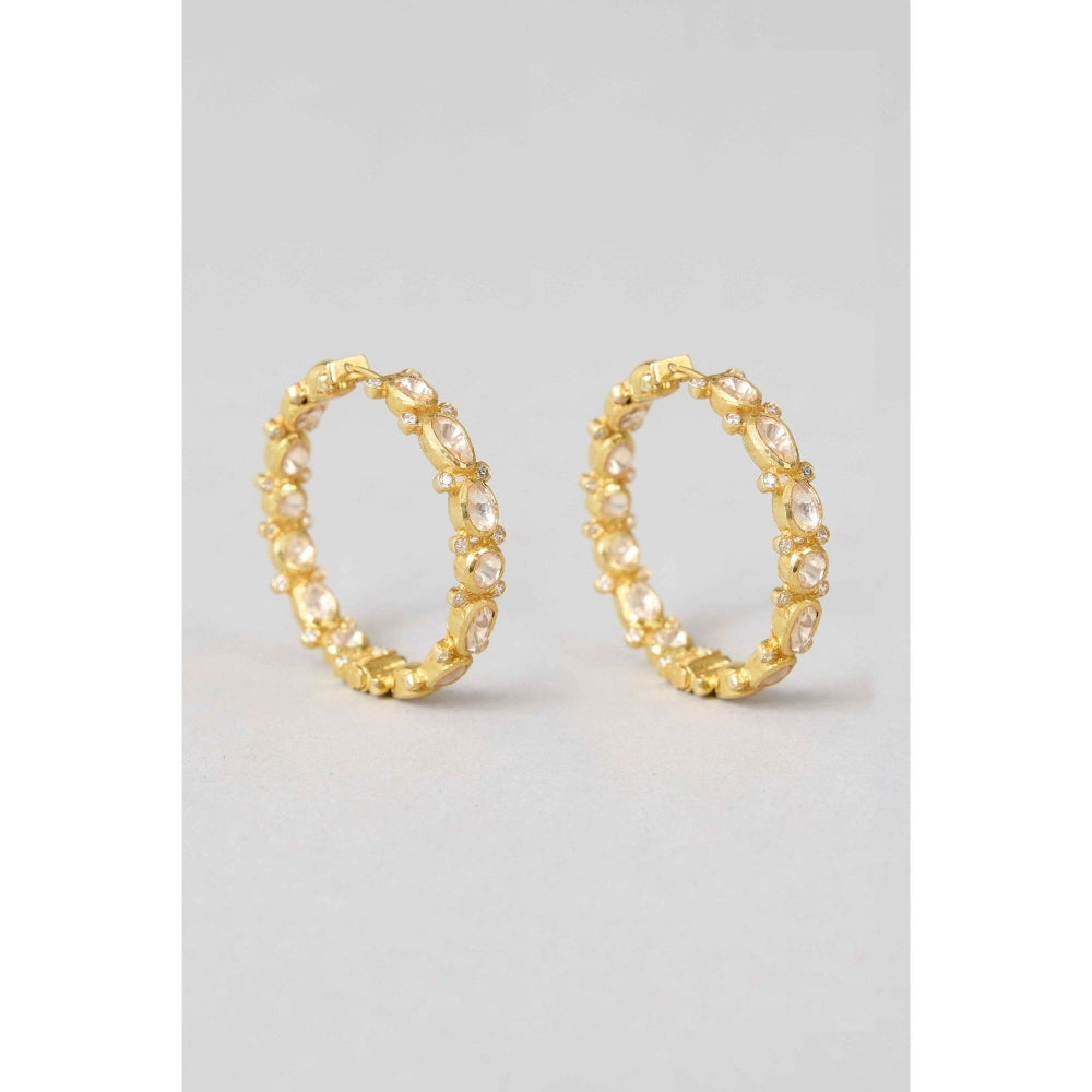 KARISA DESIGNS White Krisha Moissanite Hoops
