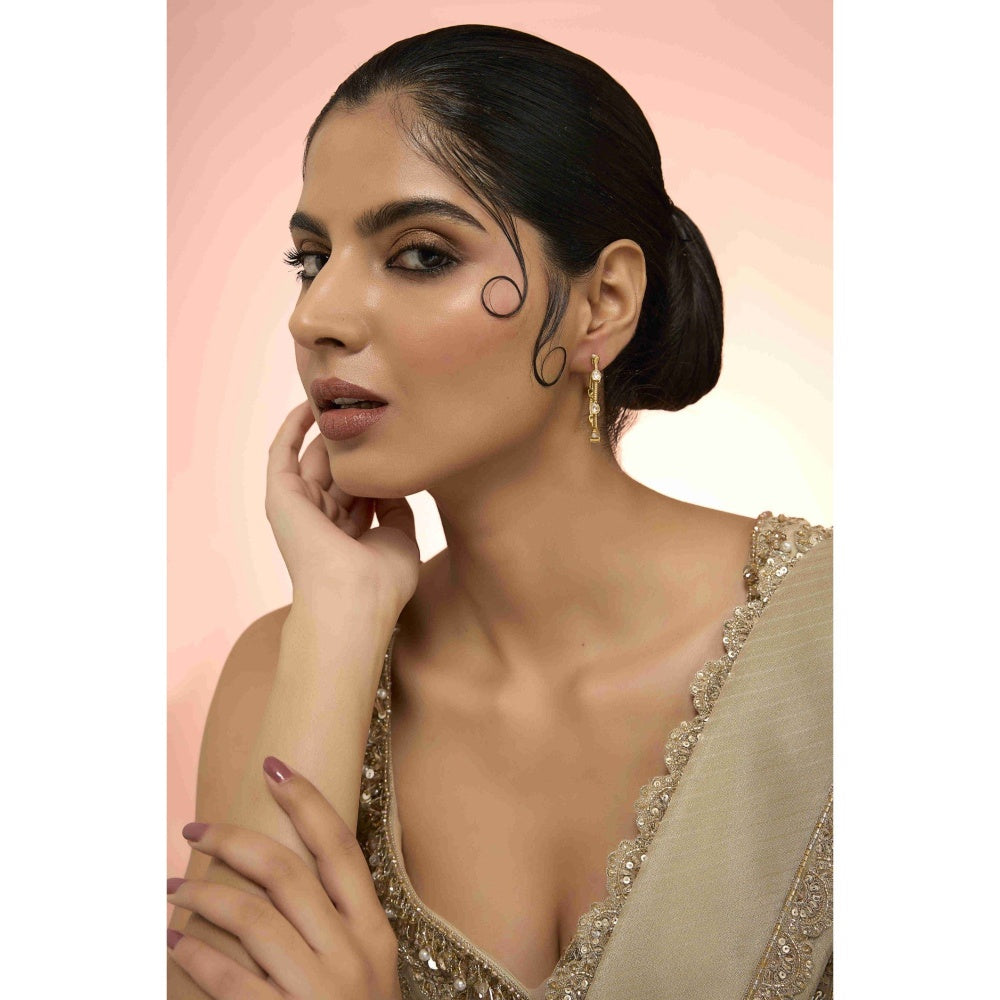 KARISA DESIGNS Gold Classic Moissanite Hoops