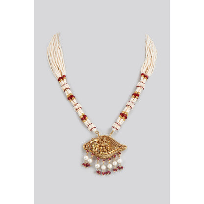 KARISA DESIGNS White Temple Baithak Pearl Necklace