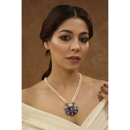 KARISA DESIGNS Blue Peri Peacock Necklace
