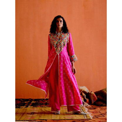 Karishma Khanduja Mushtaq Pink Embellished Kurta with Pant (Set of 2)