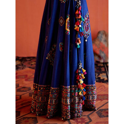 Karishma Khanduja Mustafa Blue Embellished Skirt