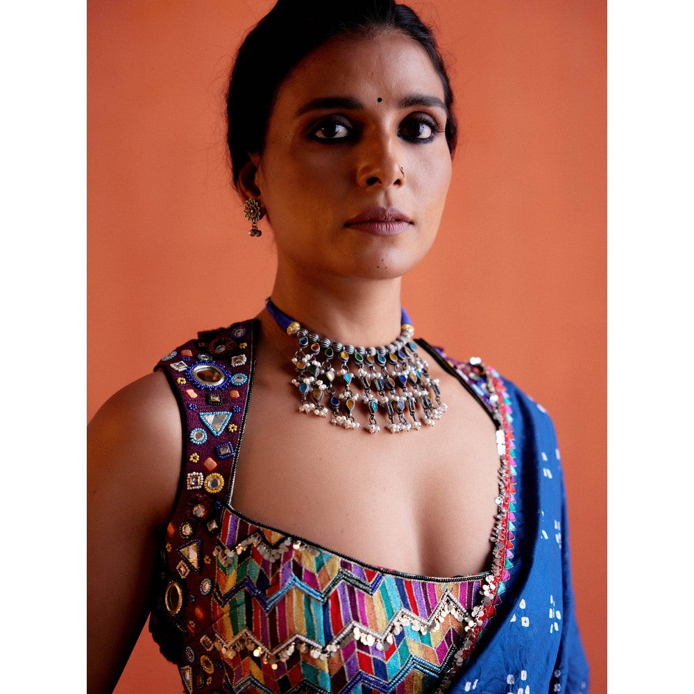 Karishma Khanduja Mustafa Multicolor Mirror Work Blouse