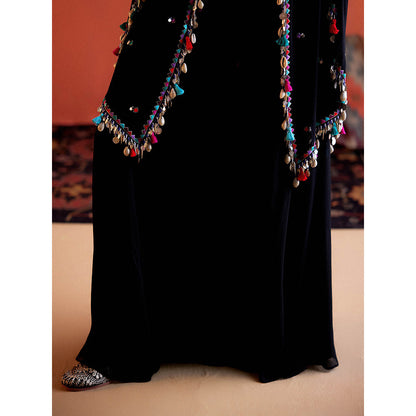 Karishma Khanduja Arshad Black Tassels Cape