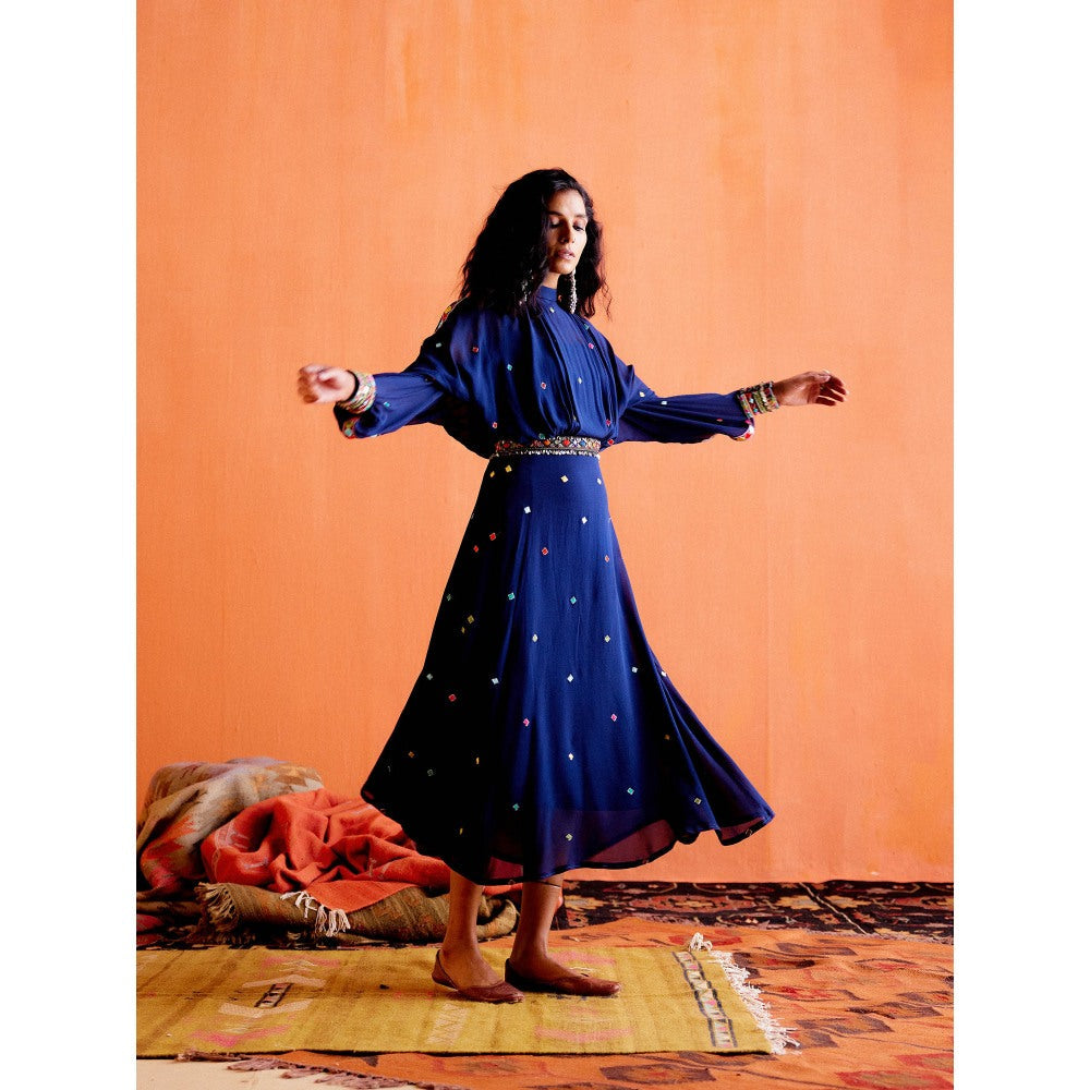 Karishma Khanduja Arshad Blue Embellished Dress