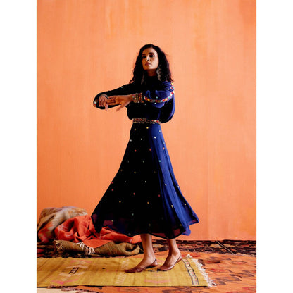 Karishma Khanduja Arshad Blue Embellished Dress