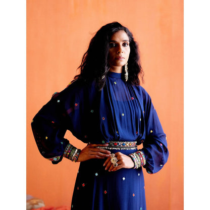 Karishma Khanduja Arshad Blue Embellished Dress