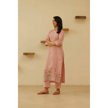 KAVANA Libas Floral Print Embroidery Kurta with Pant and Dupatta (Set of 3)