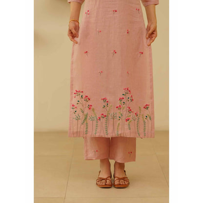 KAVANA Libas Floral Print Embroidery Kurta with Pant and Dupatta (Set of 3)