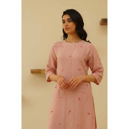 KAVANA Libas Floral Print Embroidery Kurta with Pant and Dupatta (Set of 3)