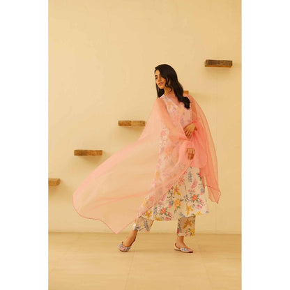 KAVANA Taruni Floral Print Kurta with Pant and Dupatta (Set of 3)