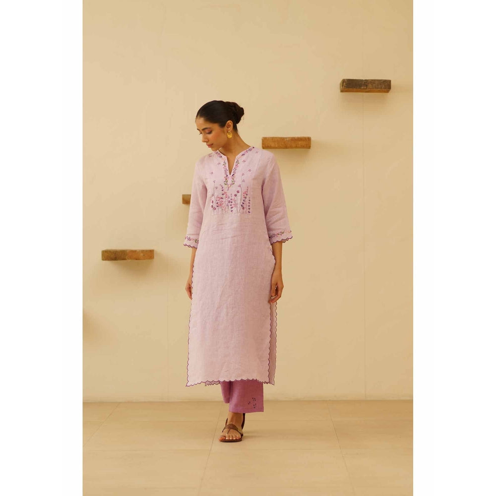 KAVANA Sravya Floral Print Embroidery Kurta with Pant and Dupatta (Set of 3)