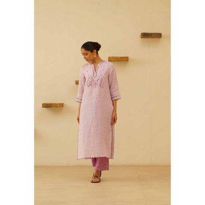 KAVANA Sravya Floral Print Embroidery Kurta with Pant and Dupatta (Set of 3)