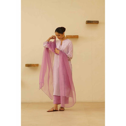 KAVANA Sravya Floral Print Embroidery Kurta with Pant and Dupatta (Set of 3)