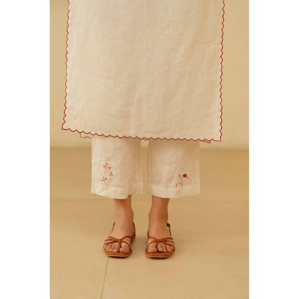 KAVANA Farog Embroidery Kurta with Pant and Dupatta (Set of 3)