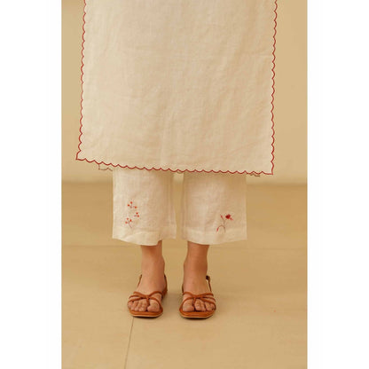 KAVANA Farog Embroidery Kurta with Pant and Dupatta (Set of 3)