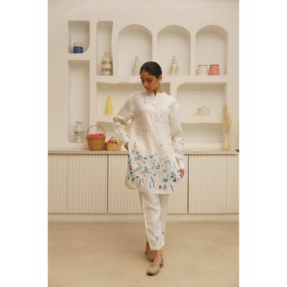 KAVANA Indu Embroidery Kurta with Pant and Dupatta (Set of 3)