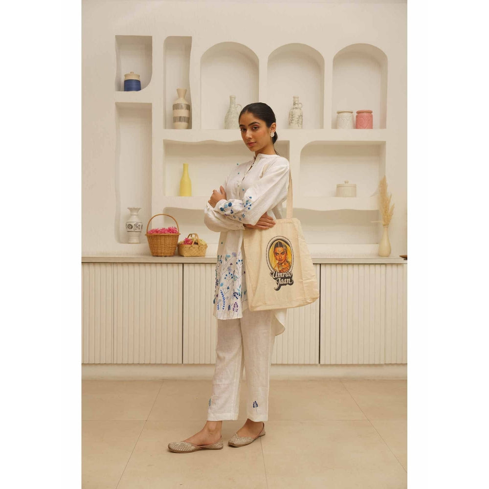 KAVANA Indu Embroidery Kurta with Pant and Dupatta (Set of 3)