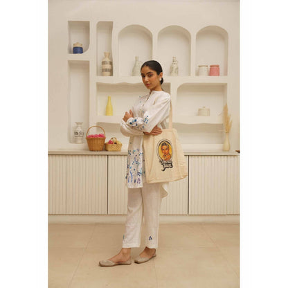 KAVANA Indu Embroidery Kurta with Pant and Dupatta (Set of 3)