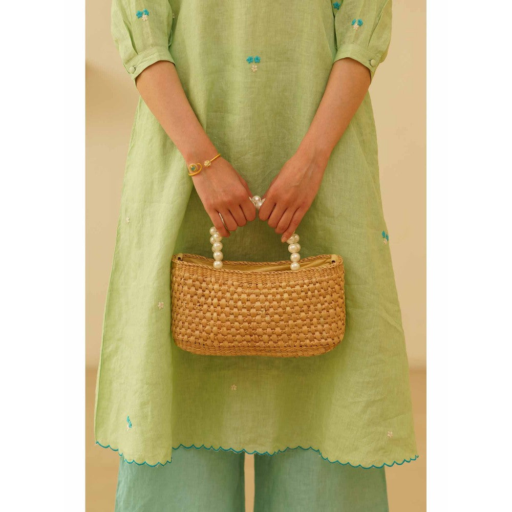 KAVANA Zuhur Embroidery Kurta with Palazzo and Dupatta (Set of 3)