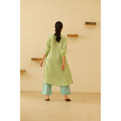 KAVANA Zuhur Embroidery Kurta with Palazzo and Dupatta (Set of 3)