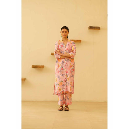 KAVANA Nisha Floral Print Kurta with Pant and Dupatta (Set of 3)