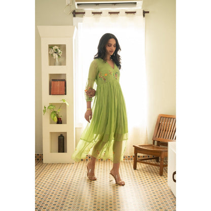 KAVANA Green Anokhi Dress