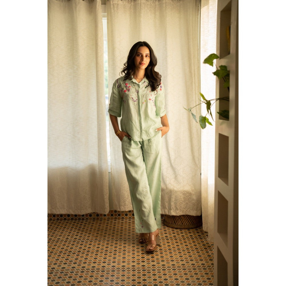 KAVANA Green Dalia Co-Ord (Set of 2)