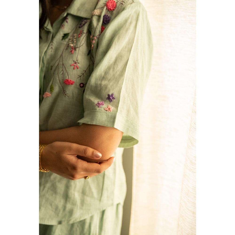 KAVANA Green Dalia Co-Ord (Set of 2)