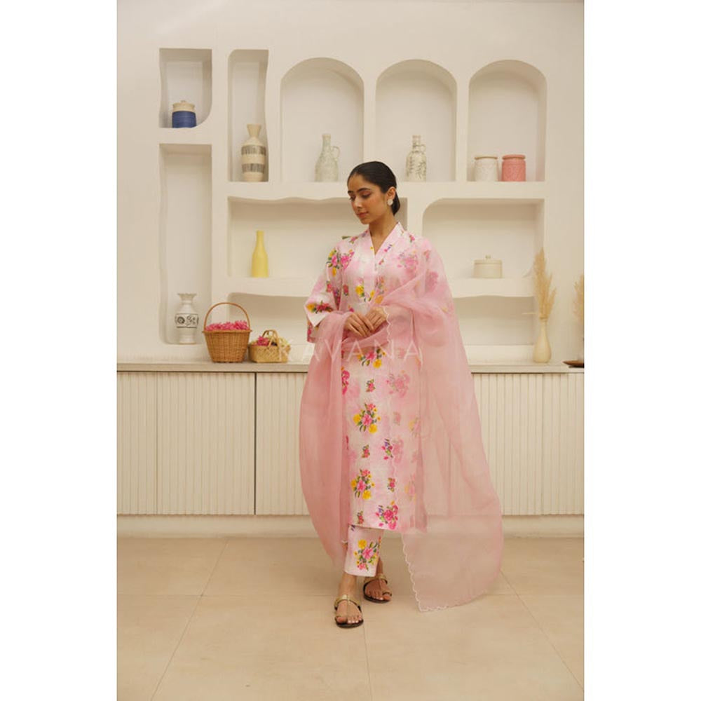 KAVANA Women Pink Sana Dupatta
