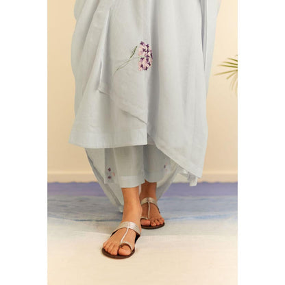 KAVANA Women Embroidered Blue Saori Dupatta