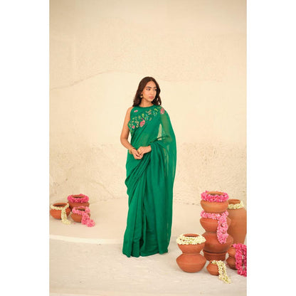KAVANA Numani Green Chanderi Saree